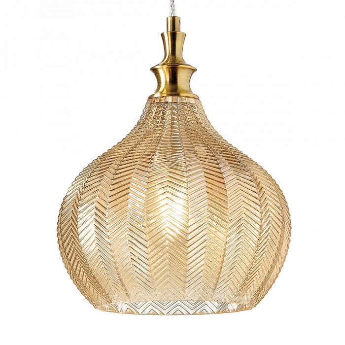 Lampadario classico gea luce cleofe s11 e27 led vetro ambra lampada sospensione