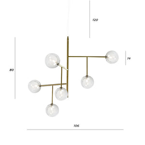 Lampadario classico illuminando bolle sp 6 or tr g9 led metallo lampada soffitto