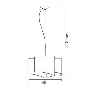 Lampadario classico selene illuminazione papiro 0370 3 033 006 e27 led vetro sospensione, vetro foglia argento