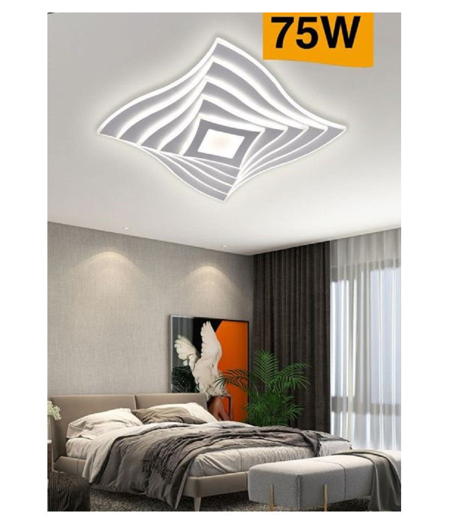 Lampadario Da Soffitto Decorativo Plafoniera Led 75w Tre Tonalità  Di Luce C68-3c         