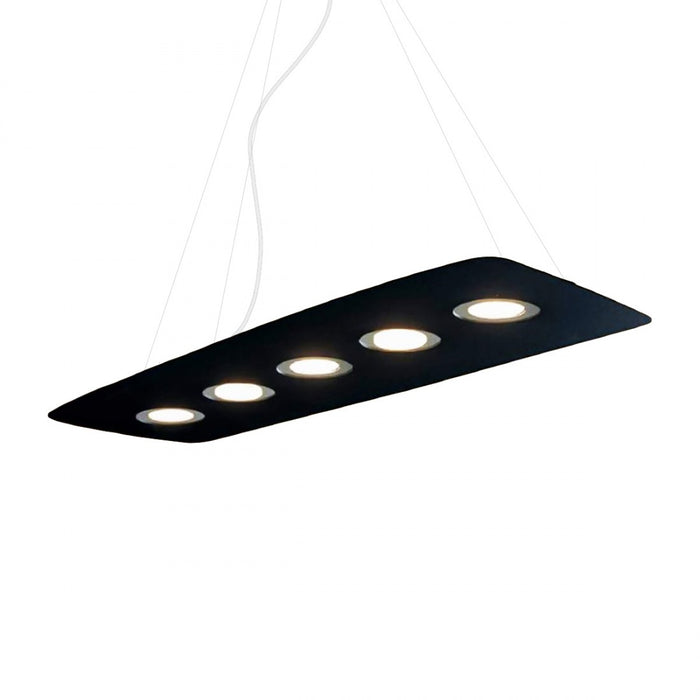 Lampadario moderno illuminando demetra deme5+2slnrgr gx53 led metallo sospensione