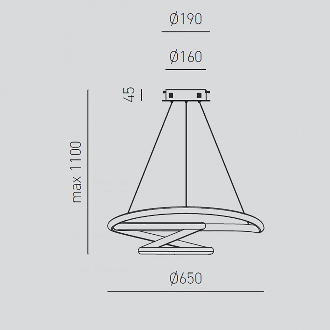 Lampadario led gea luce diva sg o moderna alluminio sospensione