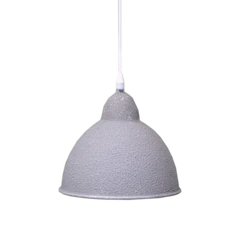 Lampadario metallo vintage bianco/grigio sagomato con attacco cmø19h21