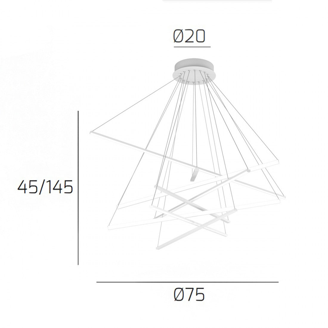 Lampadario moderno bianco top light dna 1182 s80 led sospensione lampada soffitto