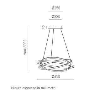 Lampadario moderno gea luce atia sp n led alluminio silicone sospensione