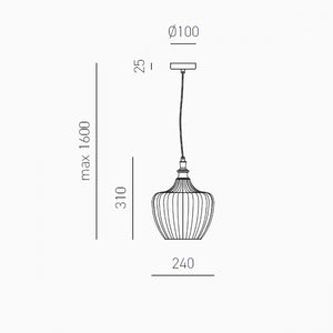 Lampadario moderno gea luce cleofe s10 e27 led vetro cobalto lampada sospensione