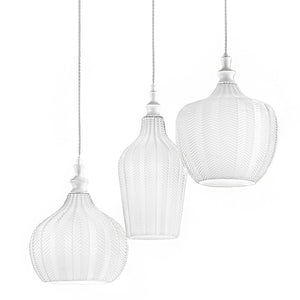 Lampadario moderno gea luce cleofe s3 e27 led vetro bianco lampada sospensione