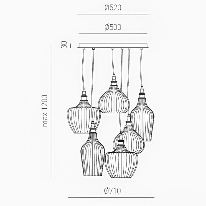 Lampadario moderno gea luce cleofe s6 e27 led vetro bianco lampada sospensione