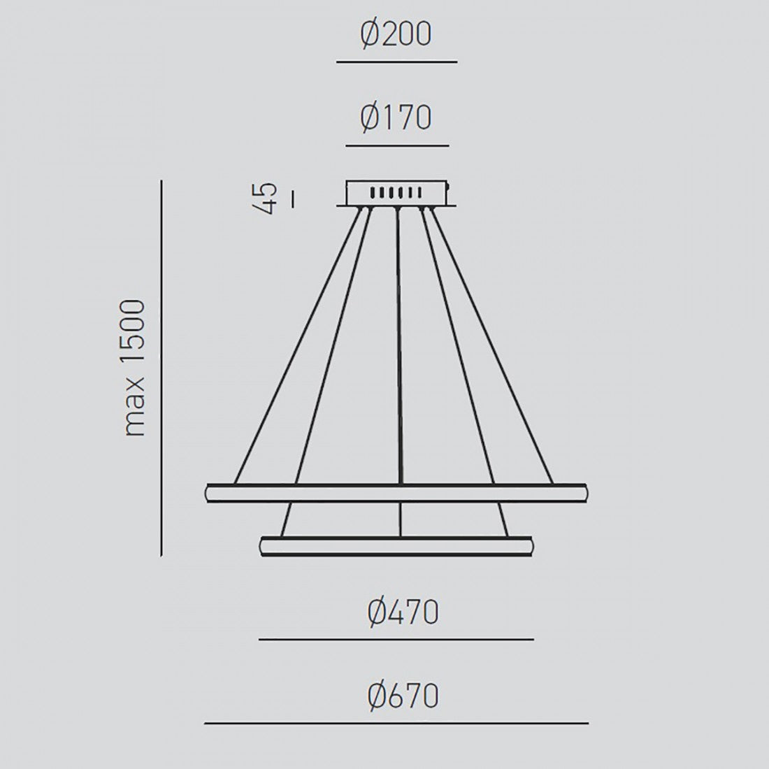 Lampadario moderno gea luce iole s2 b 42w led alluminio sospensione