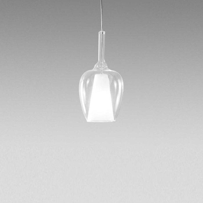 Lampadario moderno gea luce ofelia mini s10 g9 led metallo vetro sospensione, vetro trasparente