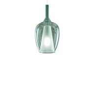 Lampadario moderno gea luce ofelia mini s10 g9 led metallo vetro sospensione, vetro verde trasparente