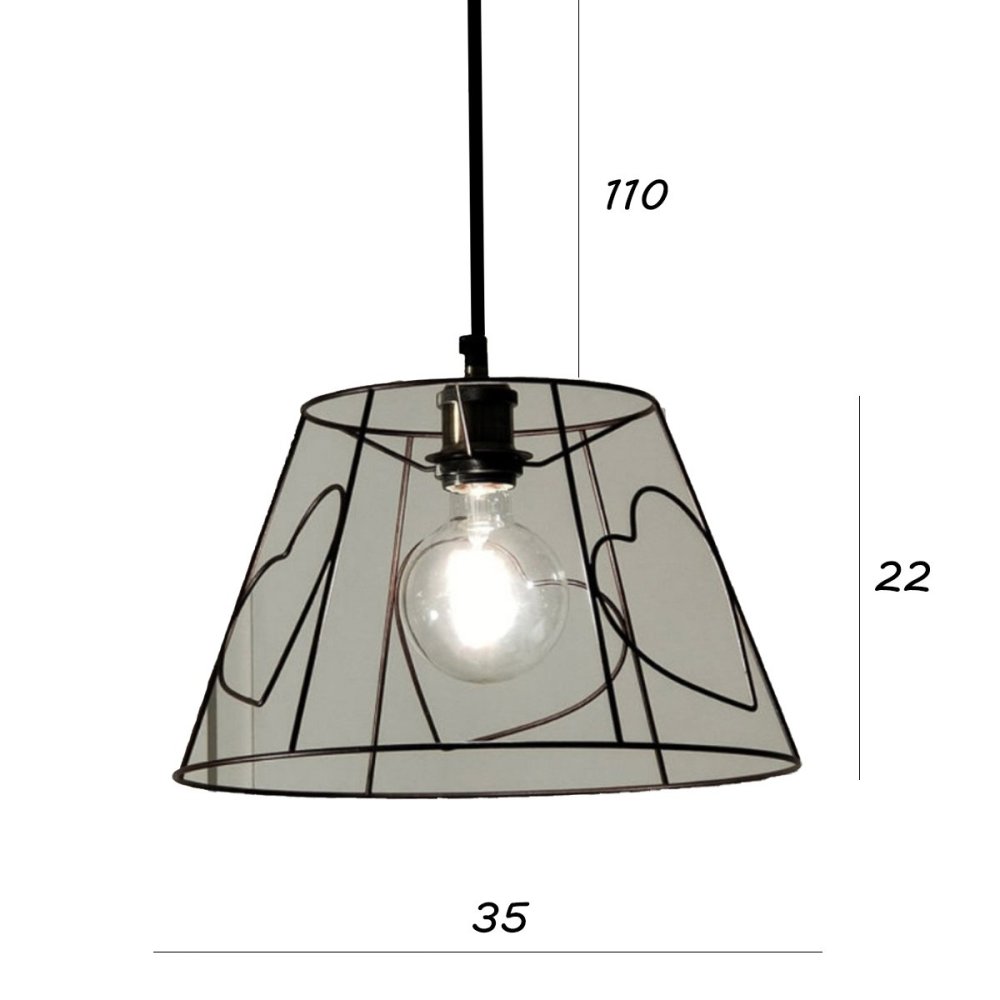 Lampadario moderno illuminando cuori sp 35 nr e27 led metallo sospensione lampada soffitto classica