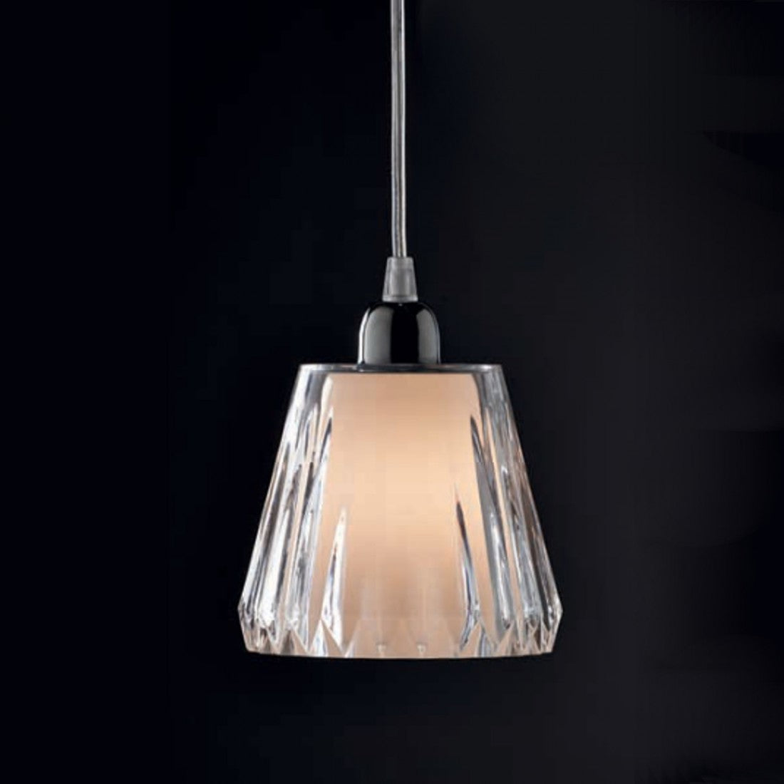 Lampadario moderno illuminando gaia sp 1 led sospensione acrilico tortora viola trasparente interni e14, colore