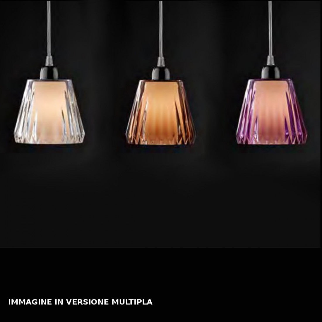 Lampadario moderno illuminando gaia sp 1 led sospensione acrilico tortora viola trasparente interni e14, colore