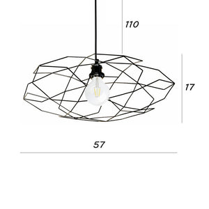 Lampadario moderno illuminando pentagono sp p e27 led metallo sospensione lampada soffitto gabbia, finitura metallo