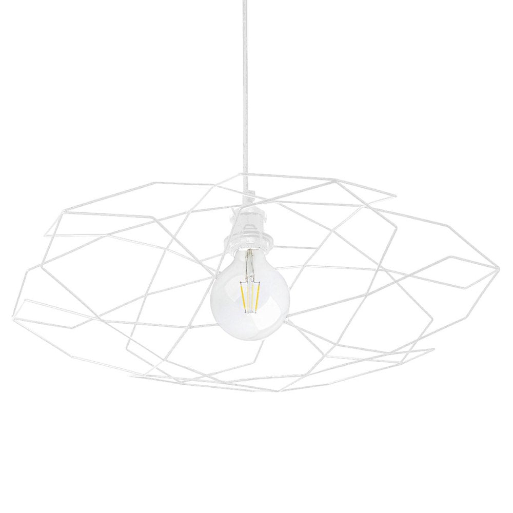 Lampadario moderno illuminando pentagono sp p e27 led metallo sospensione lampada soffitto gabbia, finitura metallo