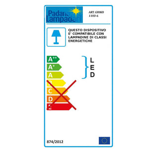 Lampadario moderno padana lampadari gioko 1103 6 bi e27 led metallo vetro soffiato sospensione