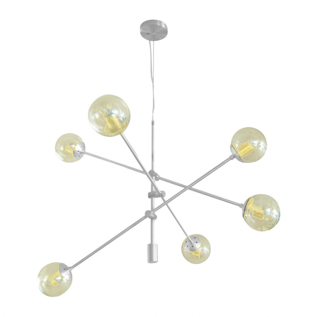 Lampadario moderno padana lampadari gioko 1103 6 bi e27 led metallo vetro soffiato sospensione