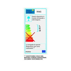 Lampadario moderno padana lampadari rings 1081 sp2 t 50w led dimmerabile alluminio sospensione