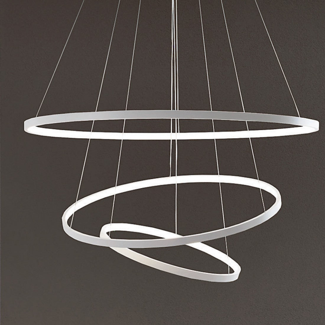 Lampadario moderno padana lampadari rings 1081 sp3 90w led alluminio sospensione