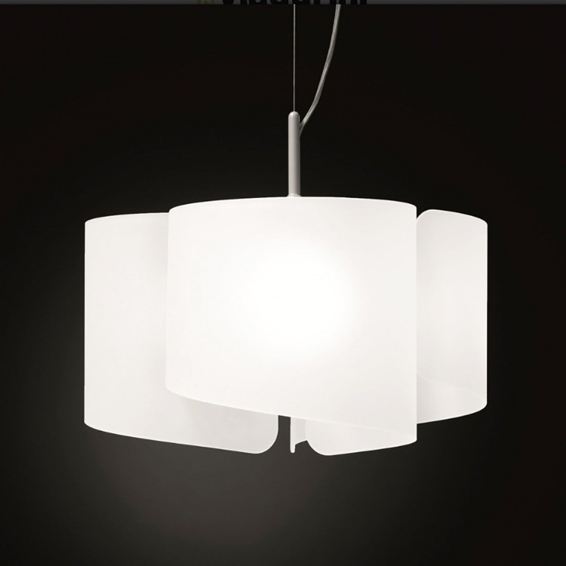 Lampadario moderno selene illuminazione papiro 0370 3 053 11l e27 led vetro sospensione, vetro satinato extrachiaro