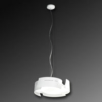 Lampadario moderno selene illuminazione vultur 1021e 1024e e27 led acciaio sospensione, finitura metallo bianco,