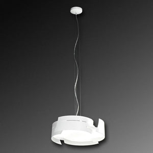 Lampadario moderno selene illuminazione vultur 1021e 1024e e27 led acciaio sospensione, finitura metallo bianco,