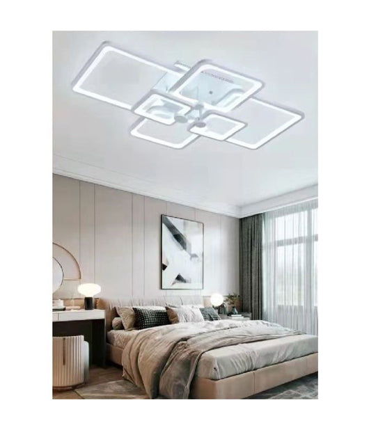 Lampadario Plafoniera Con Quadrati Lampada Da Soffitto Led Design Moderno C26-b  -bianco Freddo      -