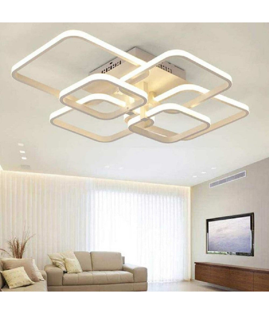 Lampadario Plafoniera Con Quadrati Lampada Da Soffitto Led Design Moderno C26-b         