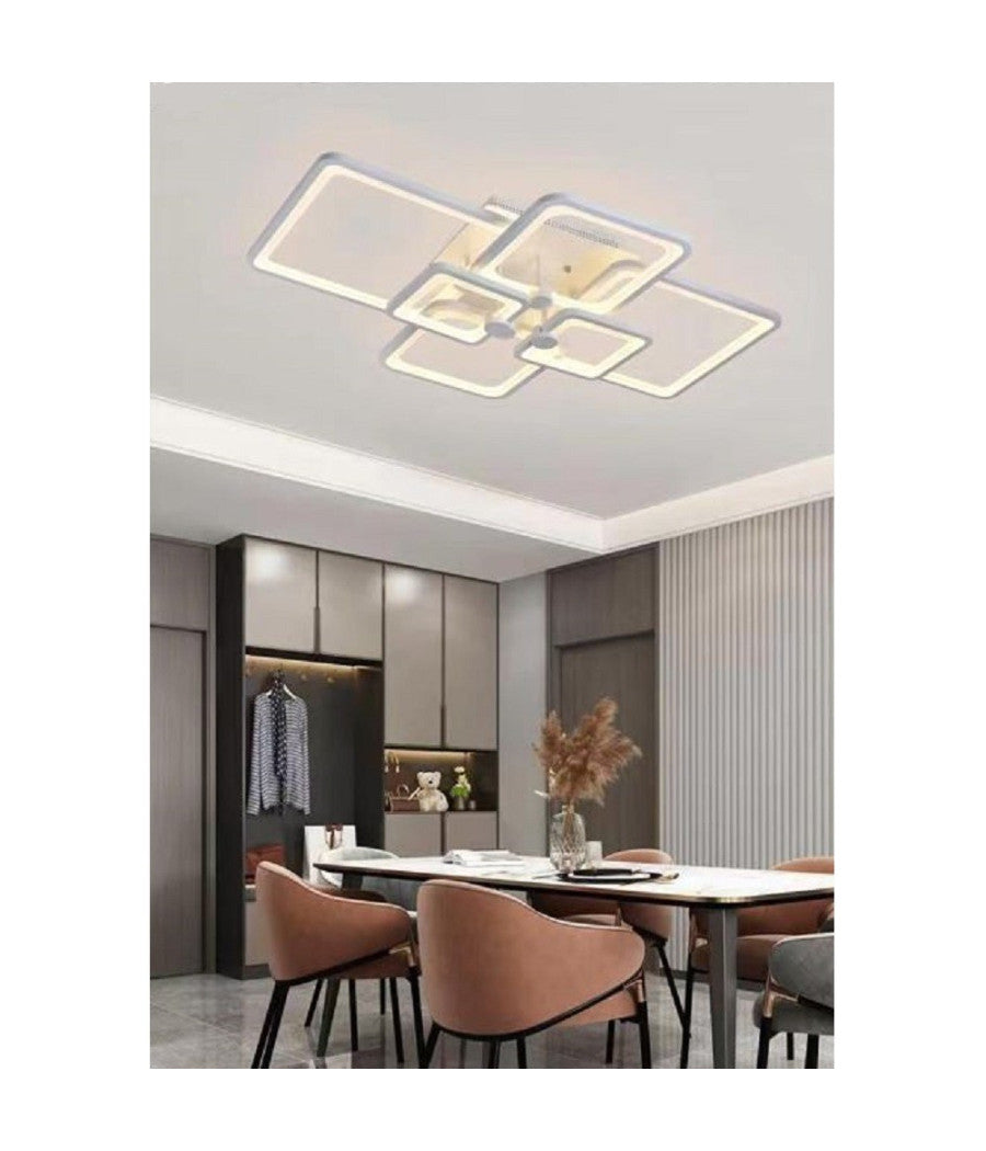 Lampadario Plafoniera Con Quadrati Lampada Da Soffitto Led Design Moderno C26-b         