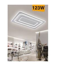 Lampadario Plafoniera Led Rettangolare 123w 3 Tonalità  Luce Bt Telecomando C66-3c         