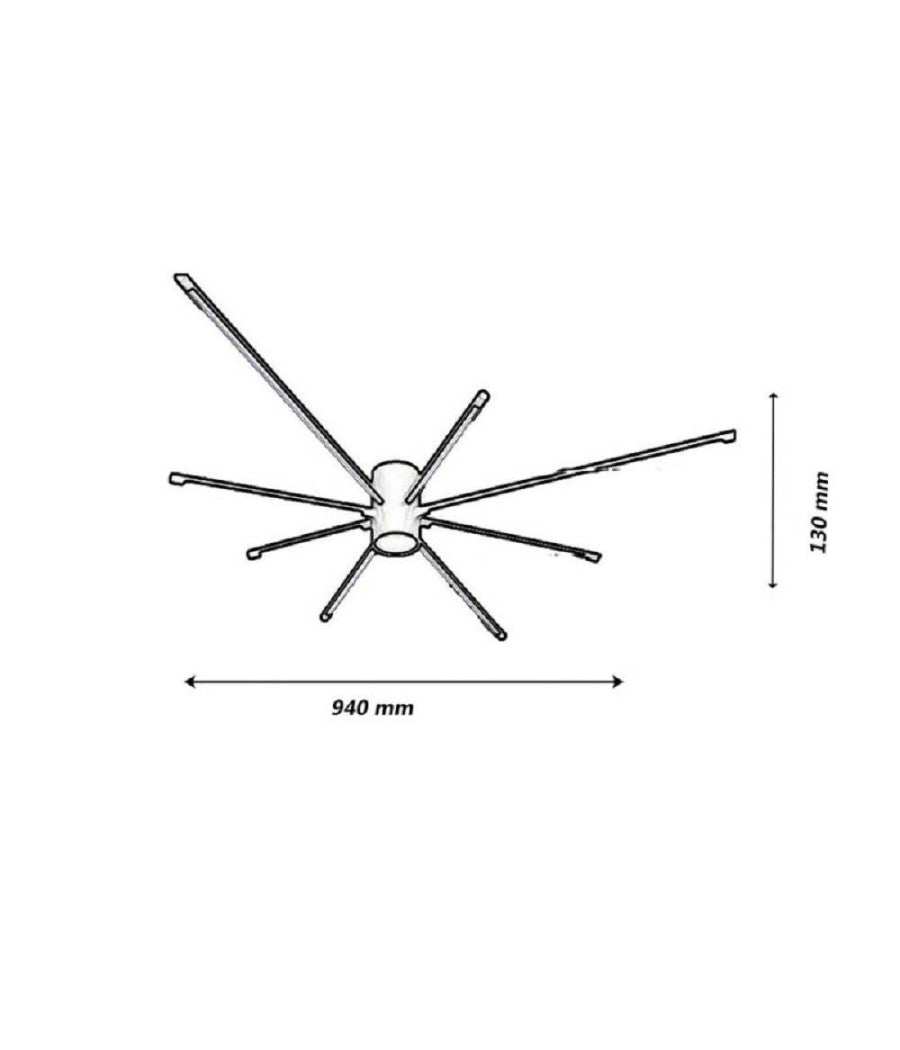 Lampadario Soffitto Led 43w Plafoniera Moderna Nero Luce 6500k 3000k 4000k Pn-27n         