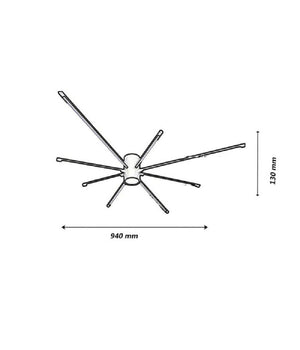 Lampadario Soffitto Led 43w Plafoniera Moderna Nero Luce 6500k 3000k 4000k Pn-27n         