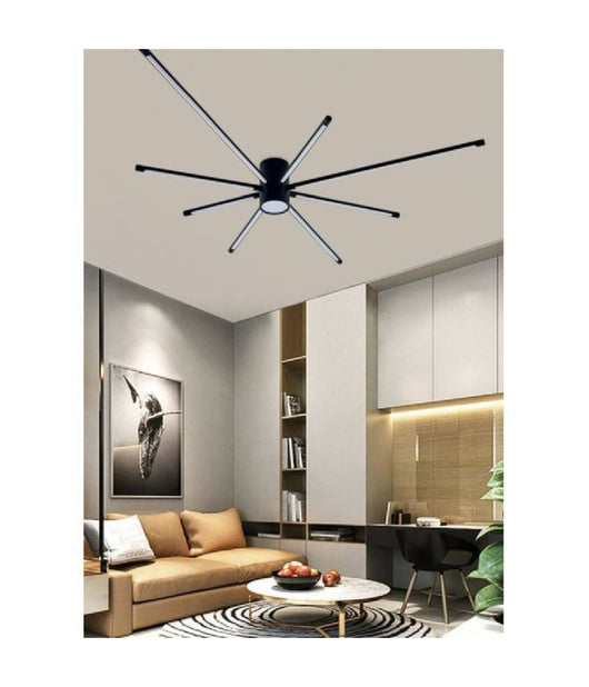 Lampadario Soffitto Led 43w Plafoniera Moderna Nero Luce 6500k 3000k 4000k Pn-27n  -bianco Caldo      -