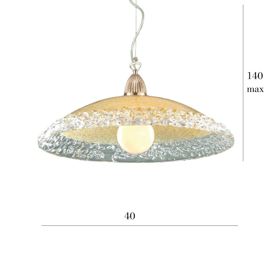 Lampadario vetro ambra padana lampadari sally 288 sm e27 led sospensione lampada soffitto classica