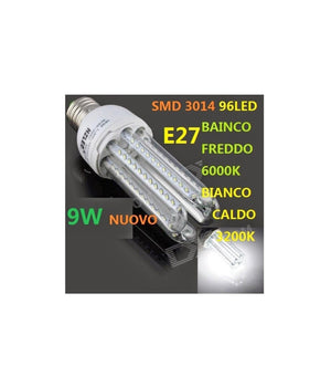 Lampadina 96 Led Smd 3014 9w E27 Luce Fredda Bianco Caldo Basso Consumo Lampada         