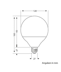 Lampadina A Led Con Attacco E27 Forma G120 1400 Lumen 18w Bianco Caldo Freddo  -bianco Freddo      -