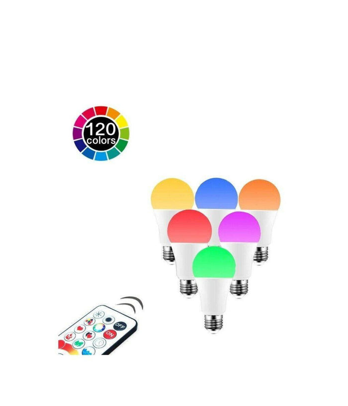 Lampadina A Led Da 10 Watt Lampada E27 Rgb Rgbw Con Telecomando Dimmerabile A+         