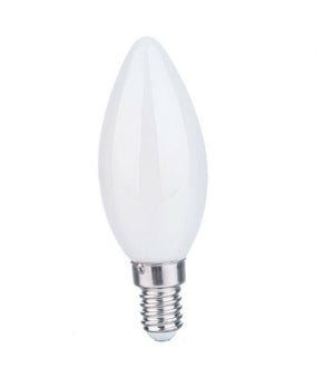 Lampadina A Led Filamento Opaca 4 W E14 Luce Fredda Calda Naturale Candela C35b  -bianco Naturale      -