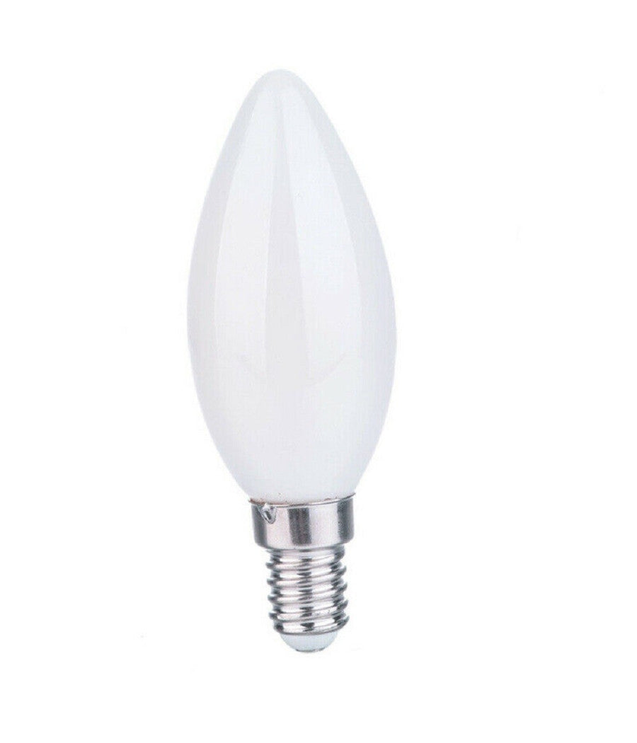 Lampadina A Led Filamento Opaca 4 W E14 Luce Fredda Calda Naturale Candela C35b         