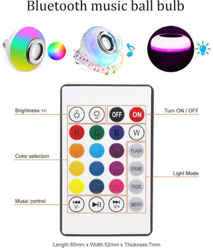 Lampadina Cassa Bluetooth Colorata Led E27 Rgb Bulbo Musica Lampada Telecomando         