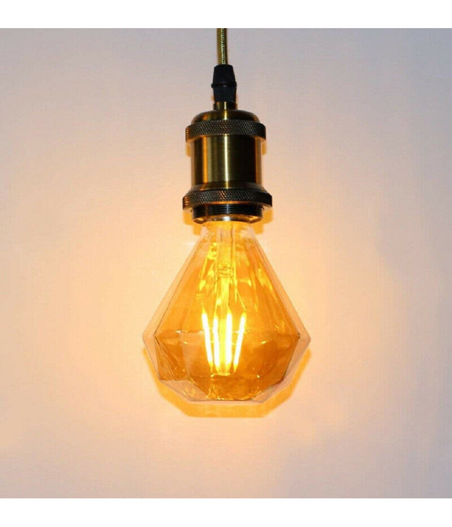 Lampadina Filamento Diamante Ambra E27 4 Watt Stile Retro Luce Decorativa Dm-oc         