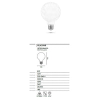 Lampadina gea led gla256b 12w e27 led 1370lm 12.5cm 3000°k vetro sfera globo bianco luce calda