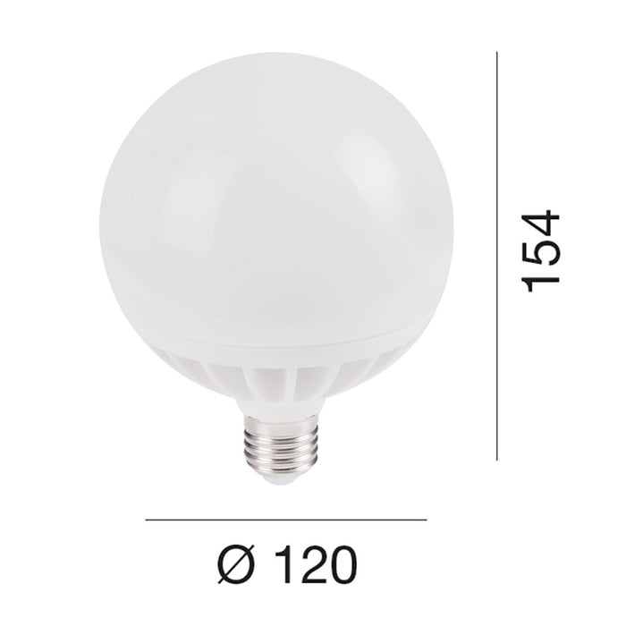 Lampadina gea led gla340 e27 led plastica opale sfera globo, tonalità luce 4000°k (luce naturale)