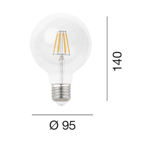 Lampadina gea led gla380 e27 led 2300lm vetro trasparente sfera globo, tonalità luce 2700°k (luce calda)