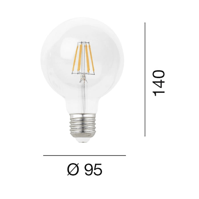 Lampadina gea led gla380 e27 led 2300lm vetro trasparente sfera globo, tonalità luce 2700°k (luce calda)