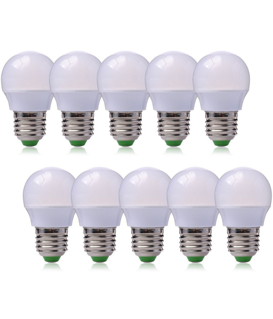 Lampadina Globetto A Led Da 3w Con Copertura Bianco Latte A Luce Calda Set 10pz         