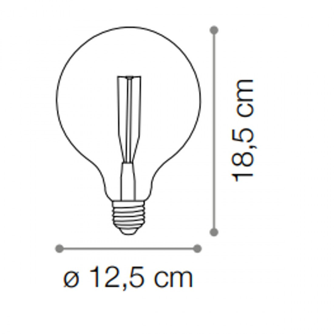 Lampadina id-vintage e27 globo 4w led 300lm 2200°k 12cm vetro ambra luce caldissima interno