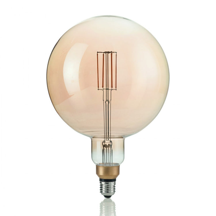 Lampadina id-vintage xl e27 globo 4w led 320lm 2200°k 19.5cm vetro ambra luce caldissima interno