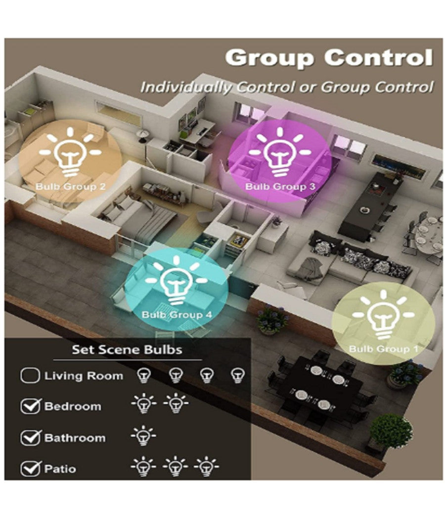 Lampadina Intelligente A60 10w Led Rgb Cct Dimmerabile Wifi E27 App Alexa Google         